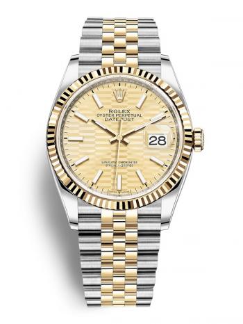Đồng hồ Rolex 126233-0039 Datejust 36 Fluted Motif - Mặt số Gấp Nếp Ánh Vàng - Mẫu mới 2021