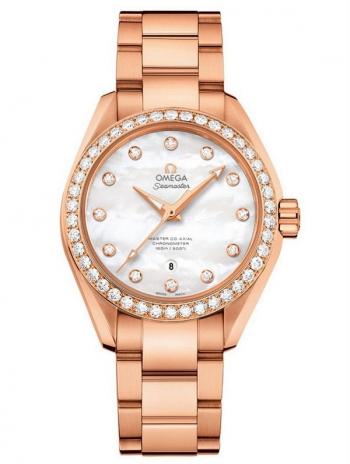 Đồng hồ Omega 23155342055003 Seamaster 18K Rose Gold Ladies Diamond 231.55.34.20.55.003